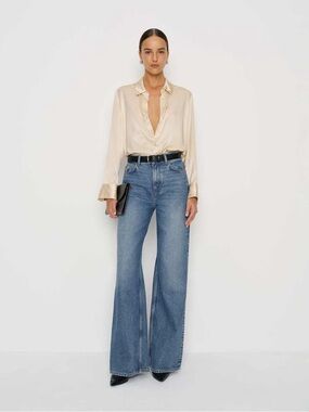 Reformation Cary High Rise Wide Leg Jeans Colorado Wash